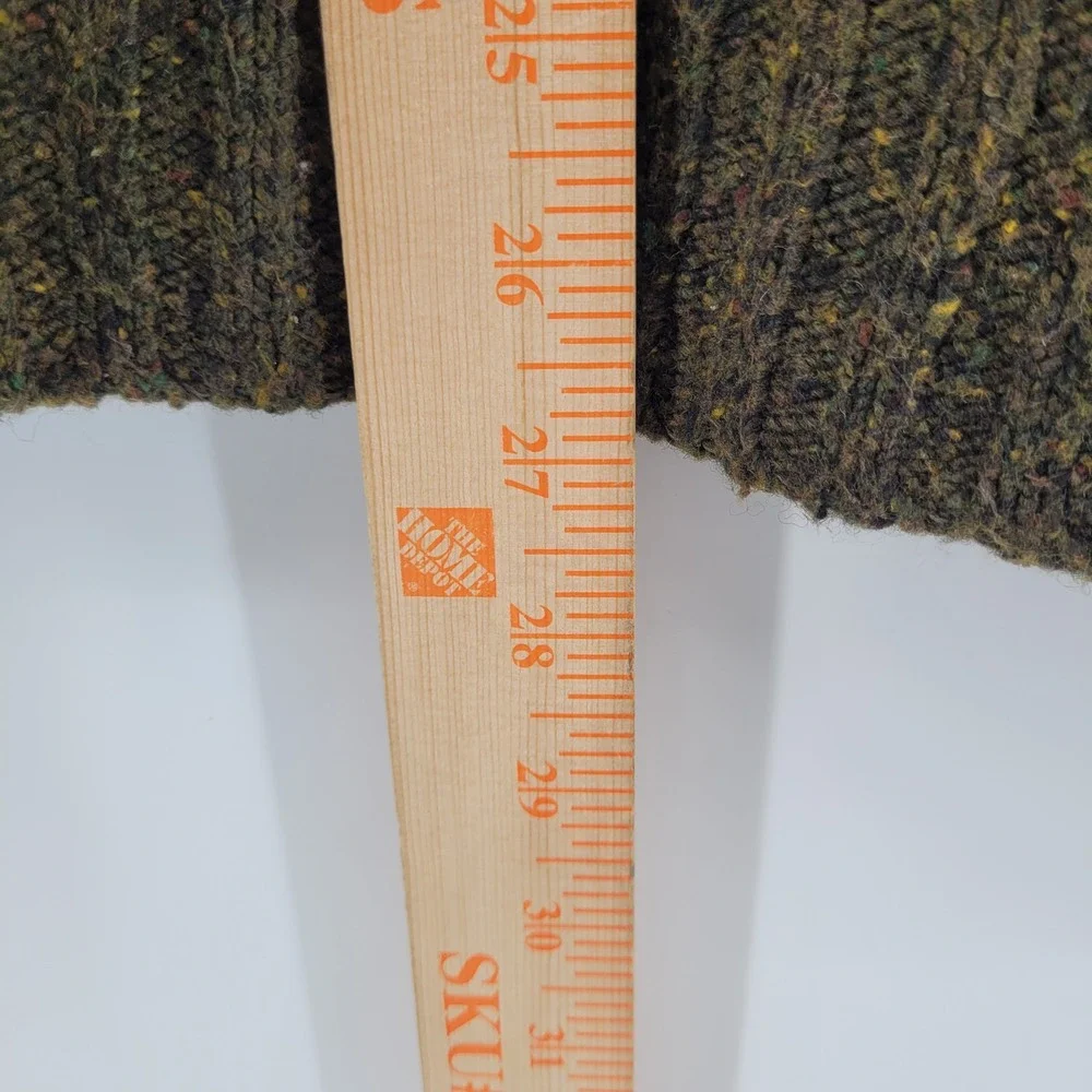 Banana Republic Mens Small Lambswool Speckled Knit Button Mock Neck‎ Sweater